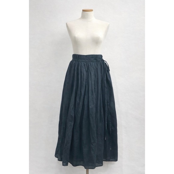 Peserico Dresses & Skirts - Peserico Midi Wrap Skirt Womens 0 Blue Cotton Flowy Summer Boho Pleated Italy